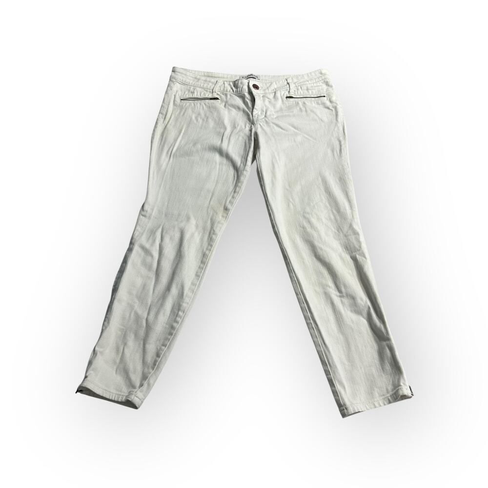 Express Jeans Stella Ankle Women's 10R White Low Rise Skinny Pants Zip Pockets